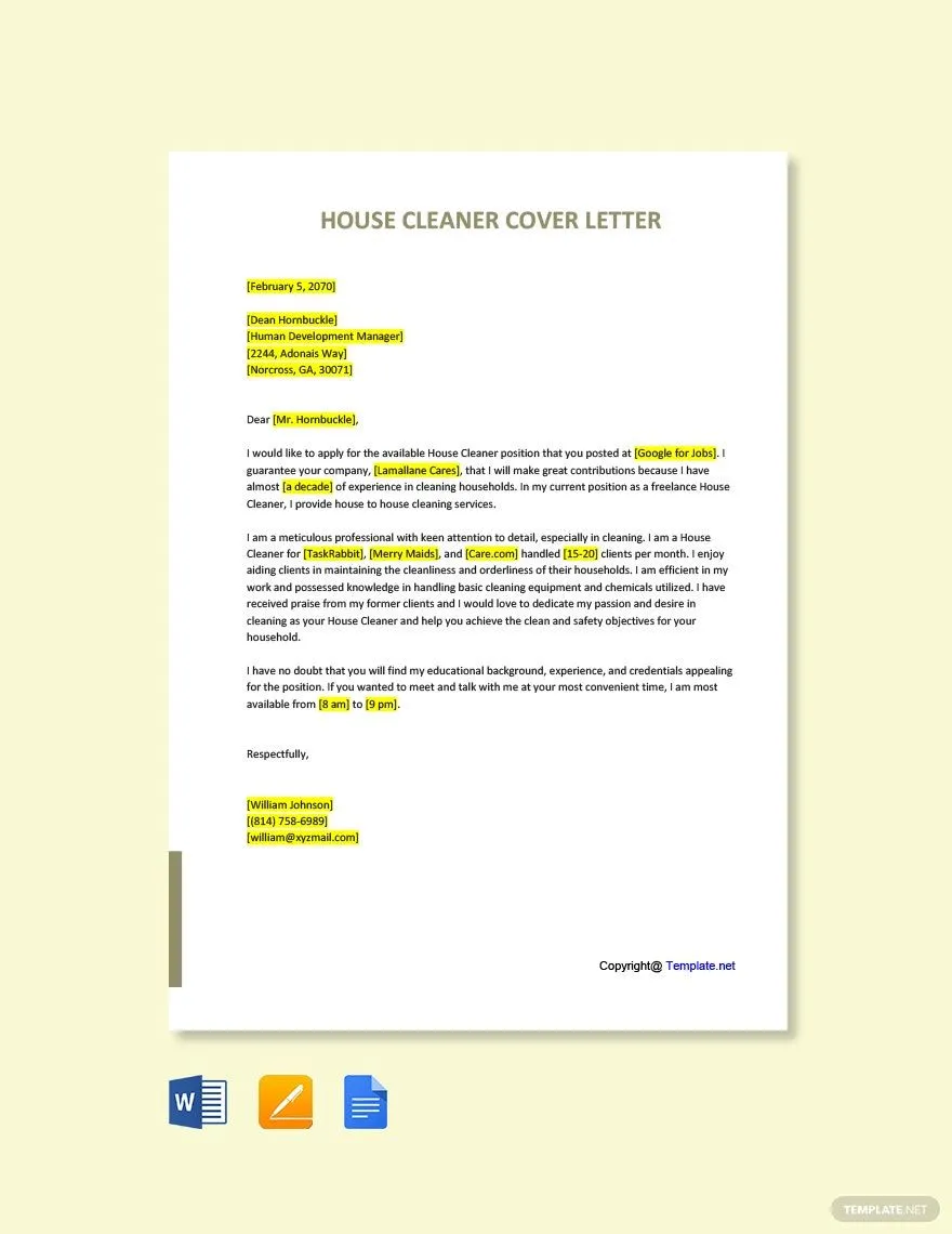 40814 cleaner resume example