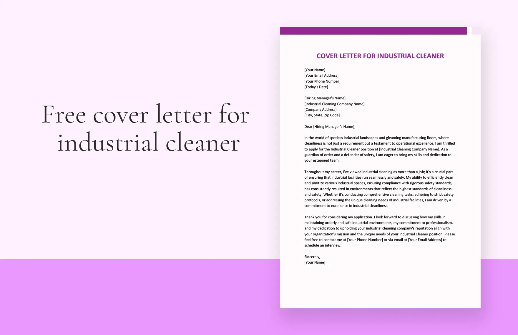 40814 cleaning skills cover letter