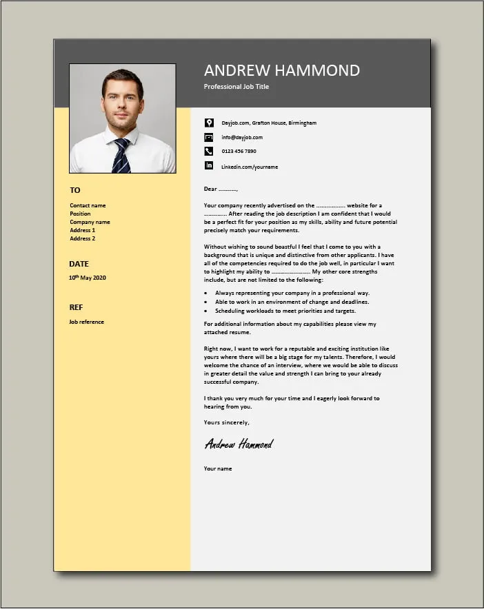 40815 cover letter template free