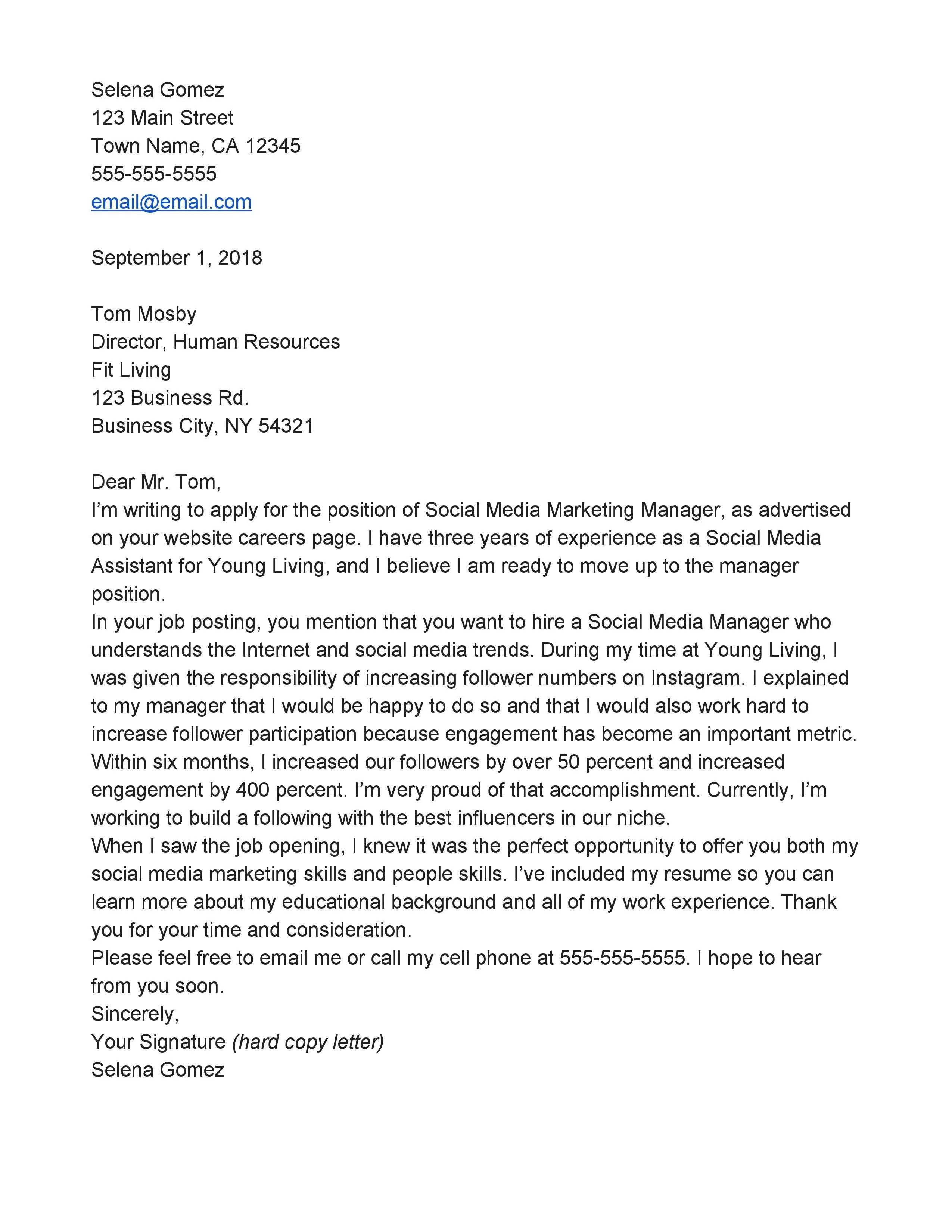 40816 personality in cover letter
