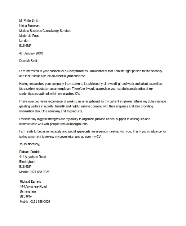 40823 receptionist cover letter image5