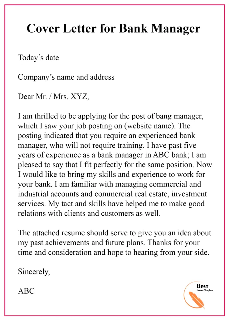 40827 bank cover letter header