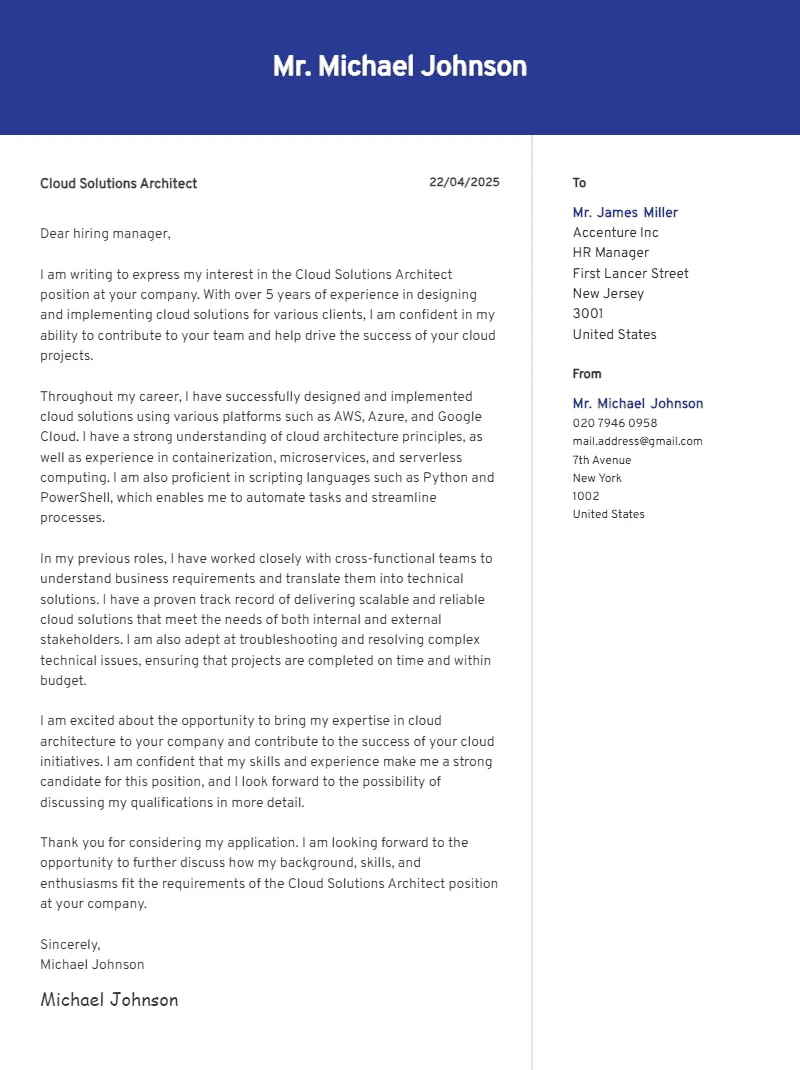 40829 classic cover letter