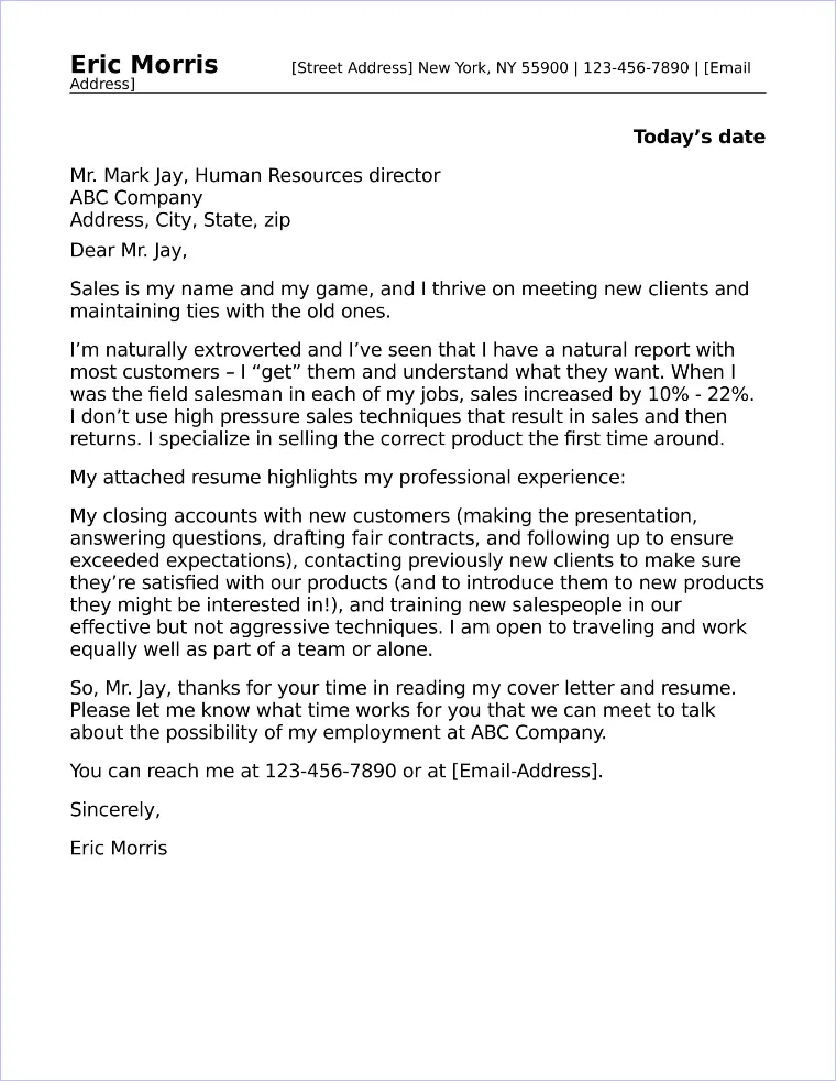 40833 cover letter formatting