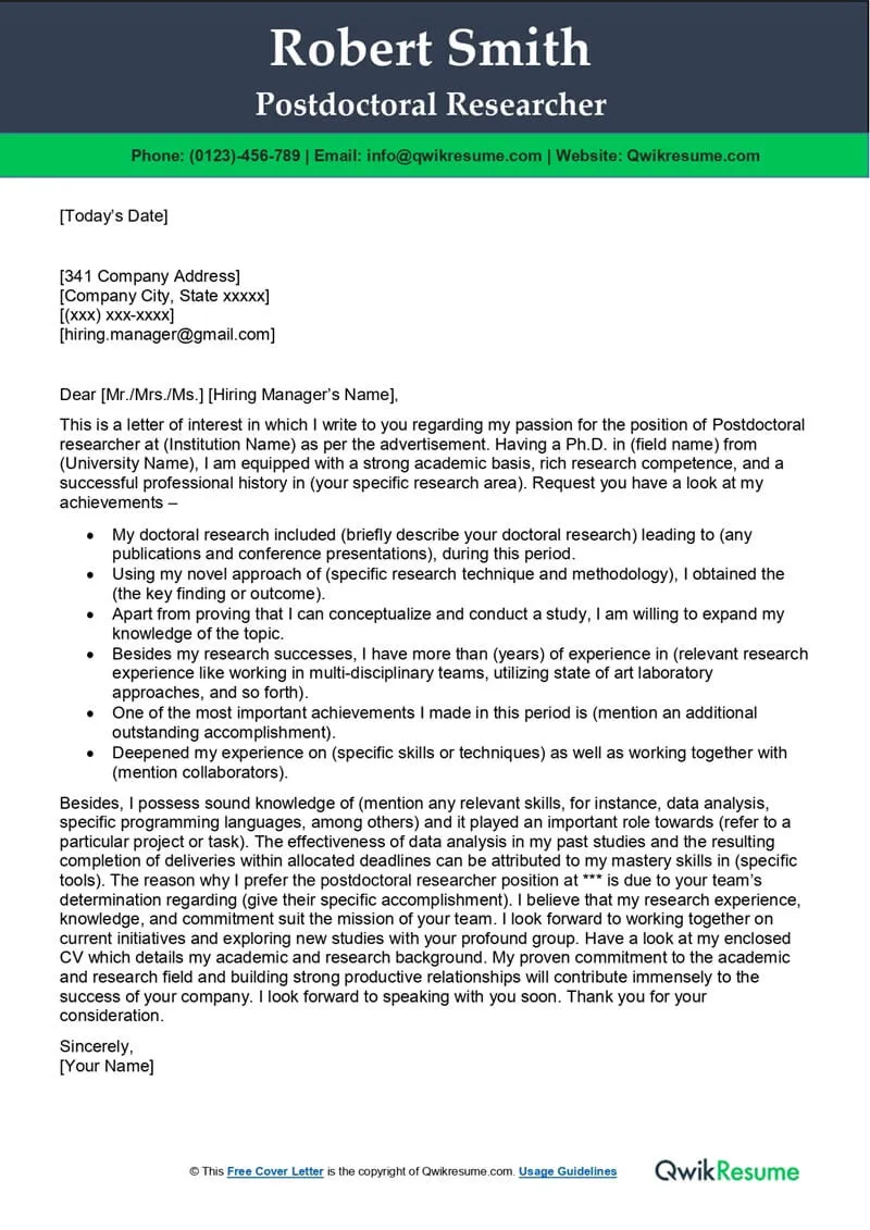 40849 cover letter structure