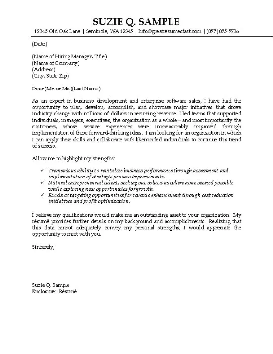 40859 sales cover letter formatting