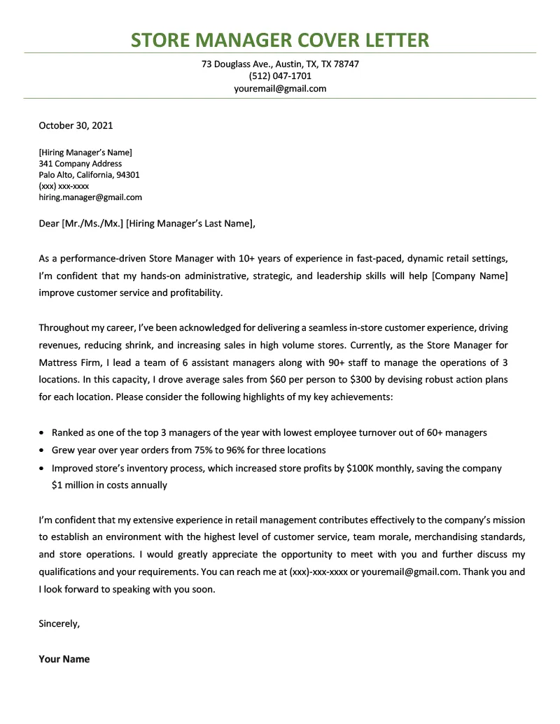 40861 cover letter formatting