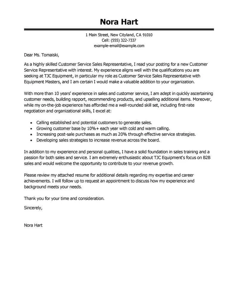 40861 customer service cover letter tips