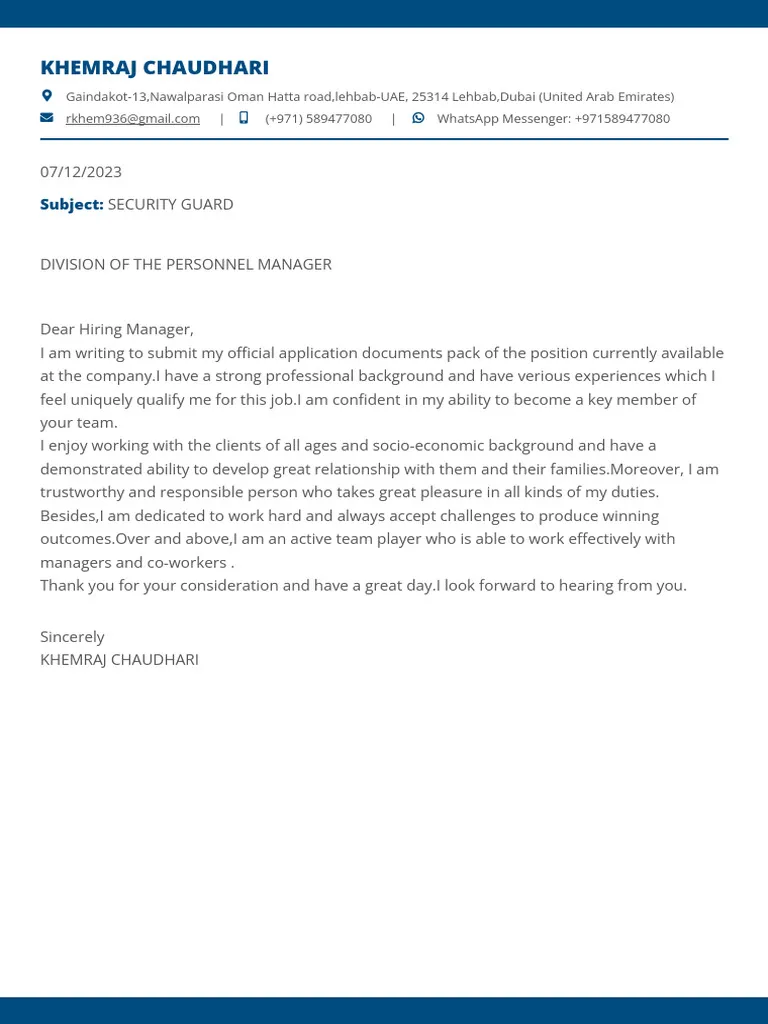 40863 cover letter writing