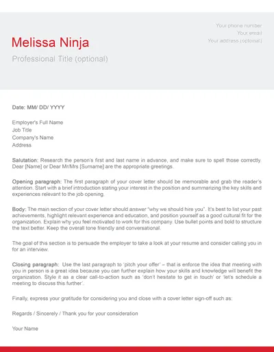 40864 customizing cover letter