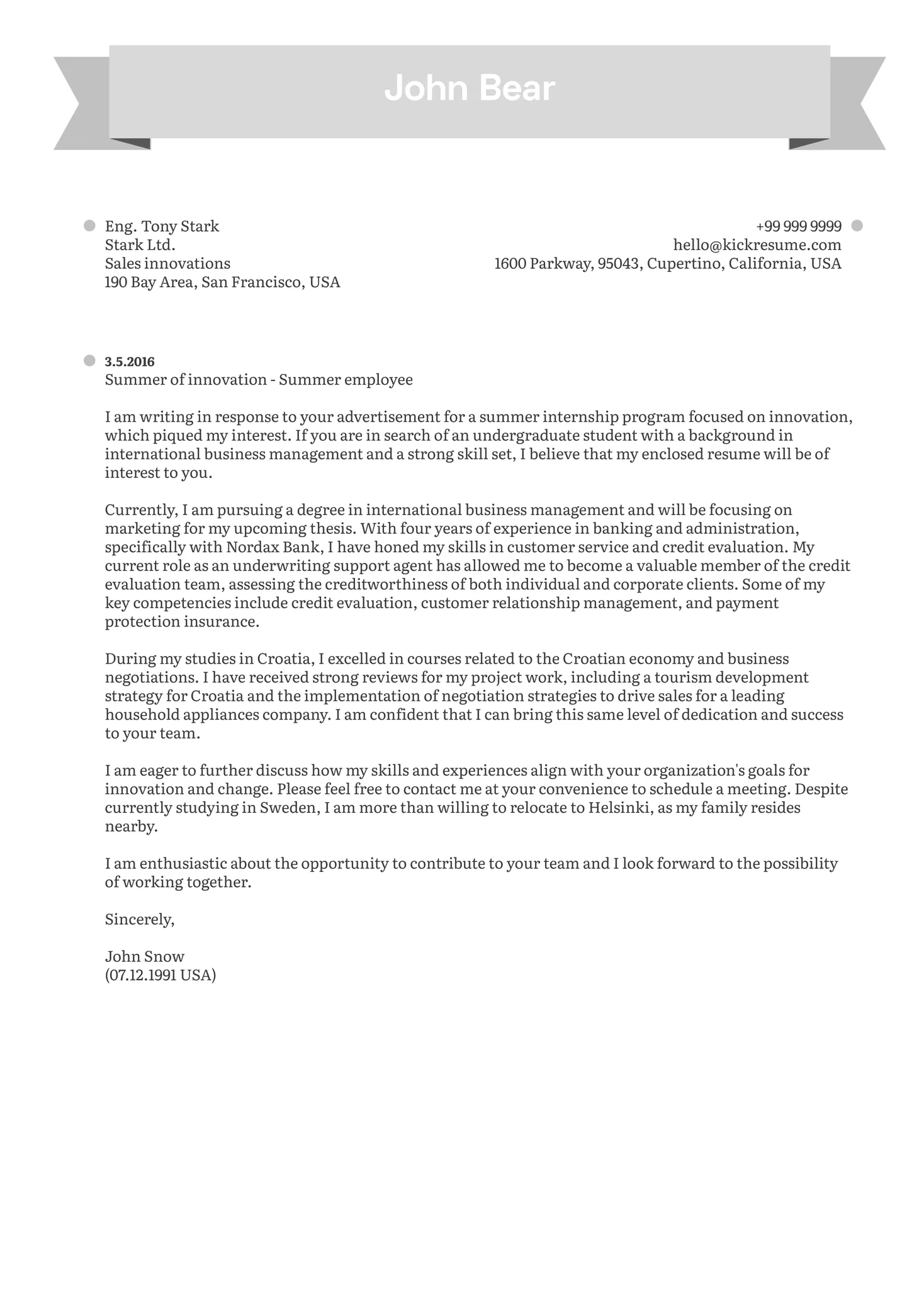 40865 cover letter formatting