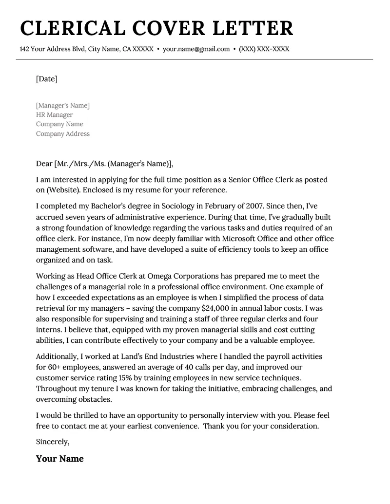 40865 cover letter tips