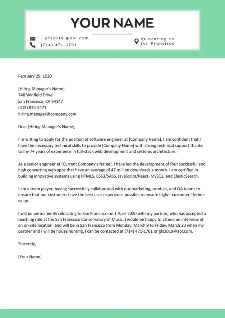 40868 relocation cover letter customization