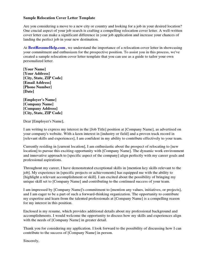 40868 relocation cover letter mistakes