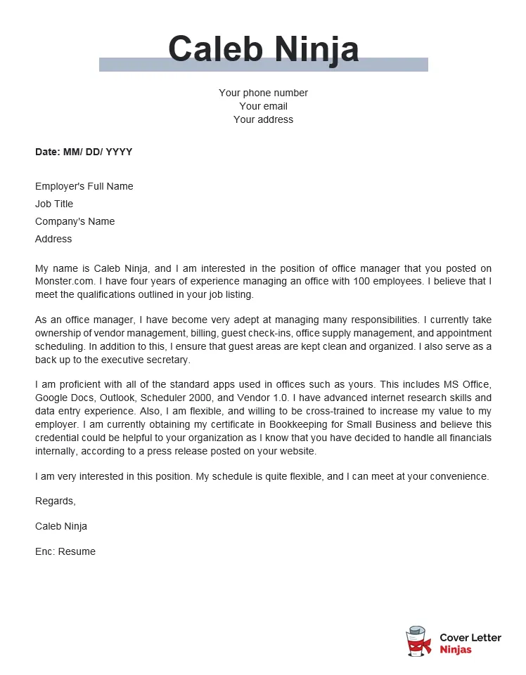 40870 business letter cover letter overview
