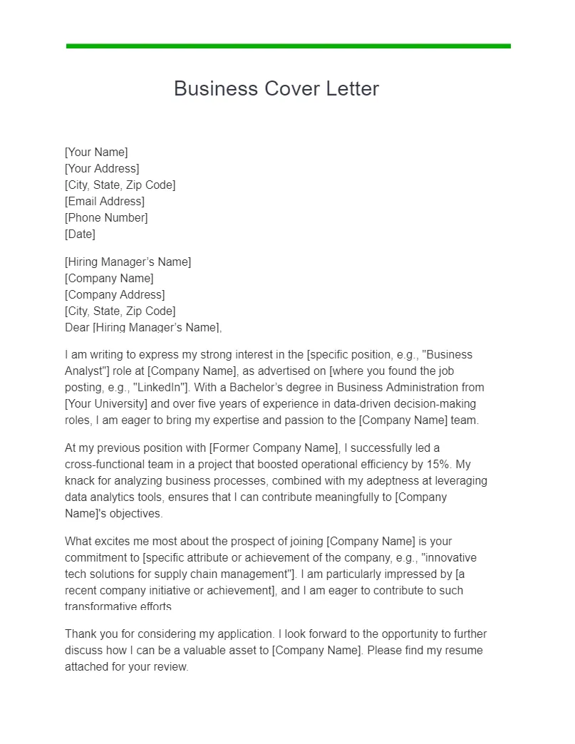 40870 cover letter components