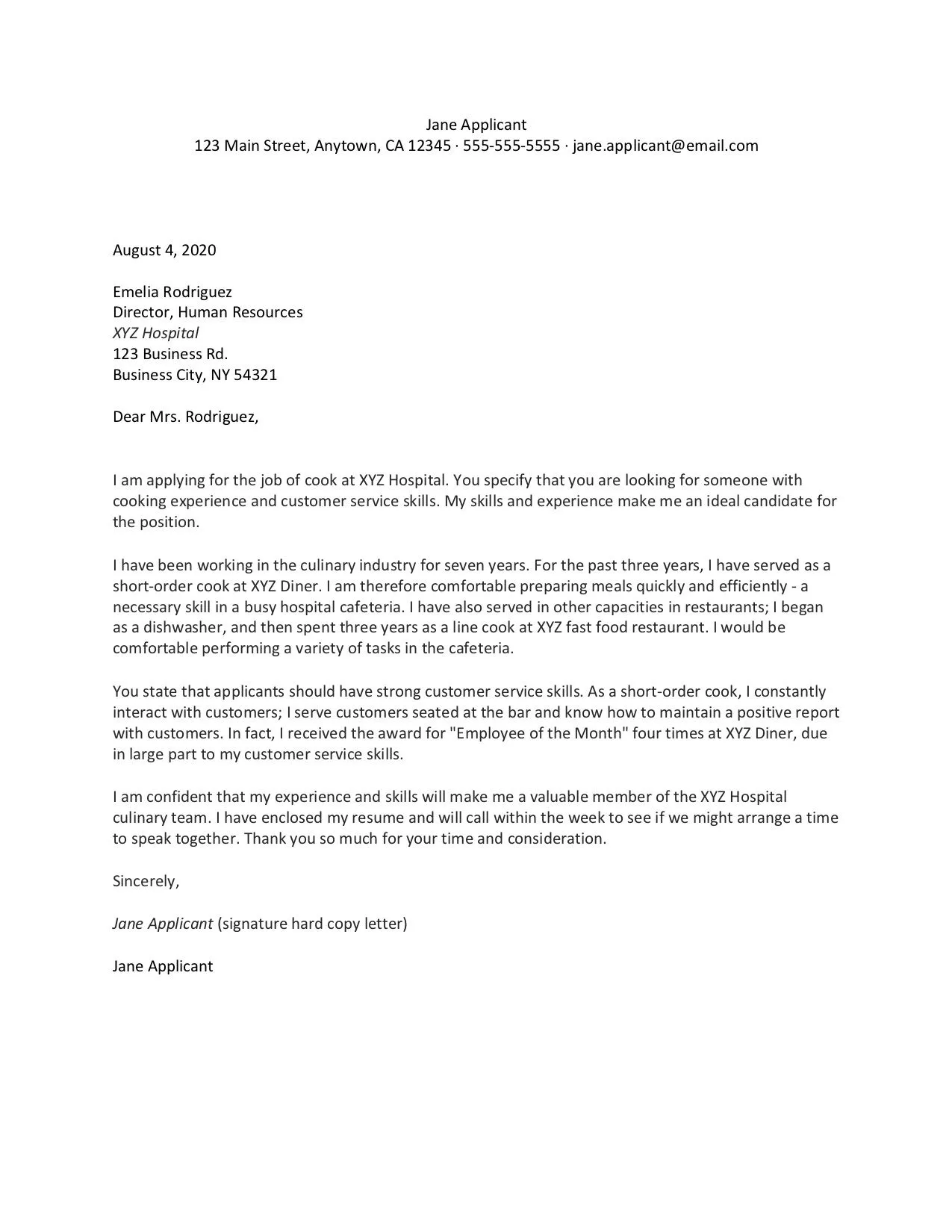 40872 chef cover letter