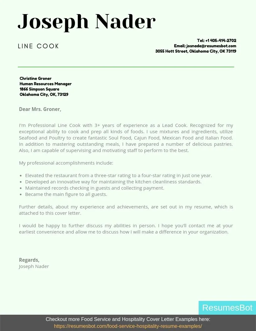 40872 cook cover letter experience