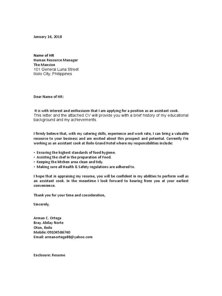 40872 line cook cover letter
