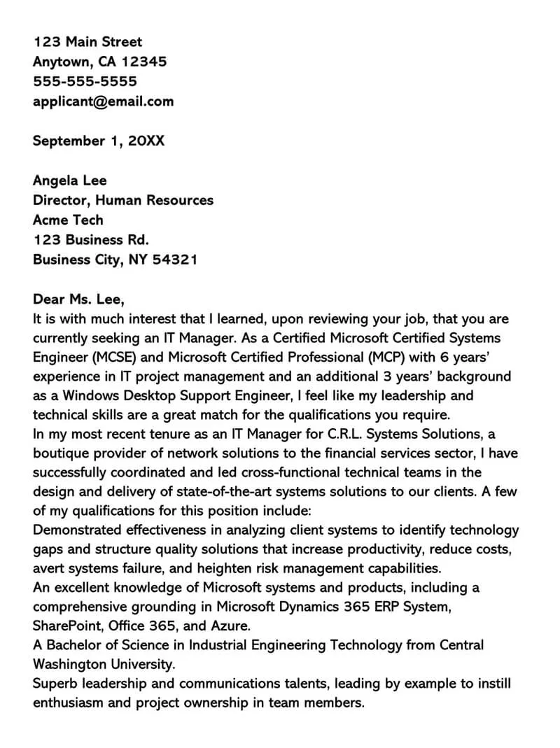 40877 cover letter structure