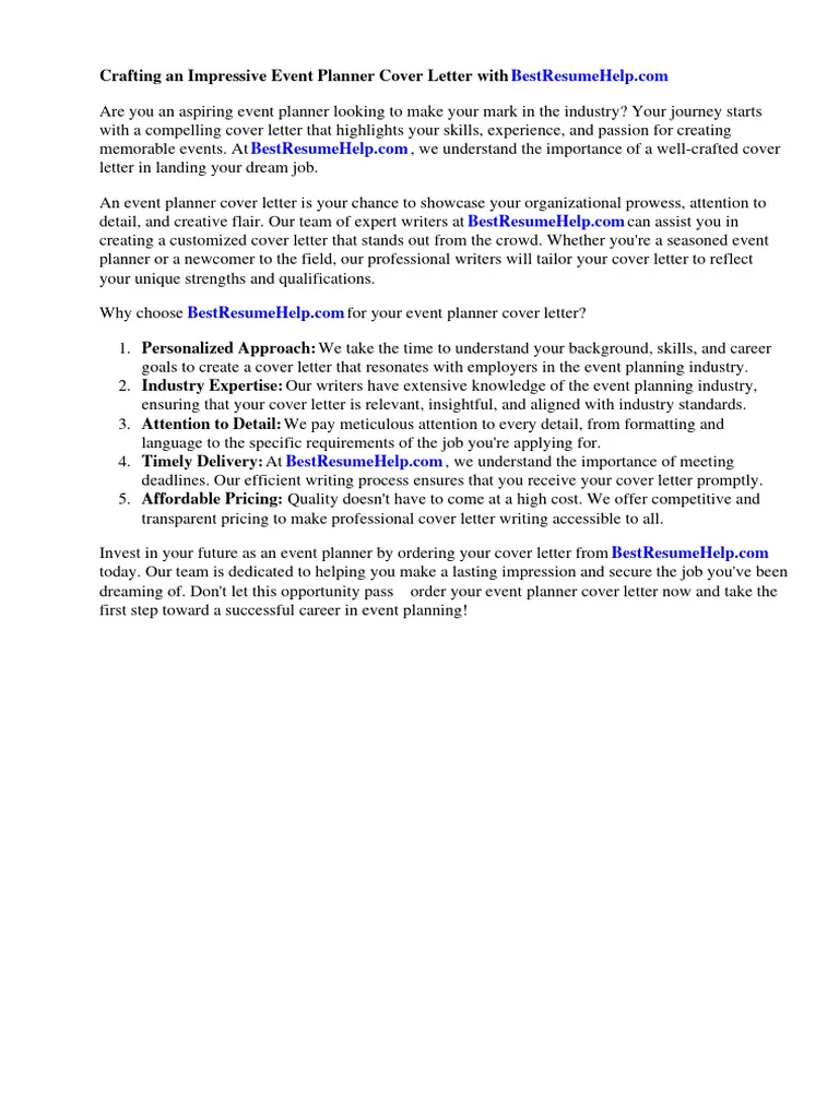 40878 event planning cover letter header