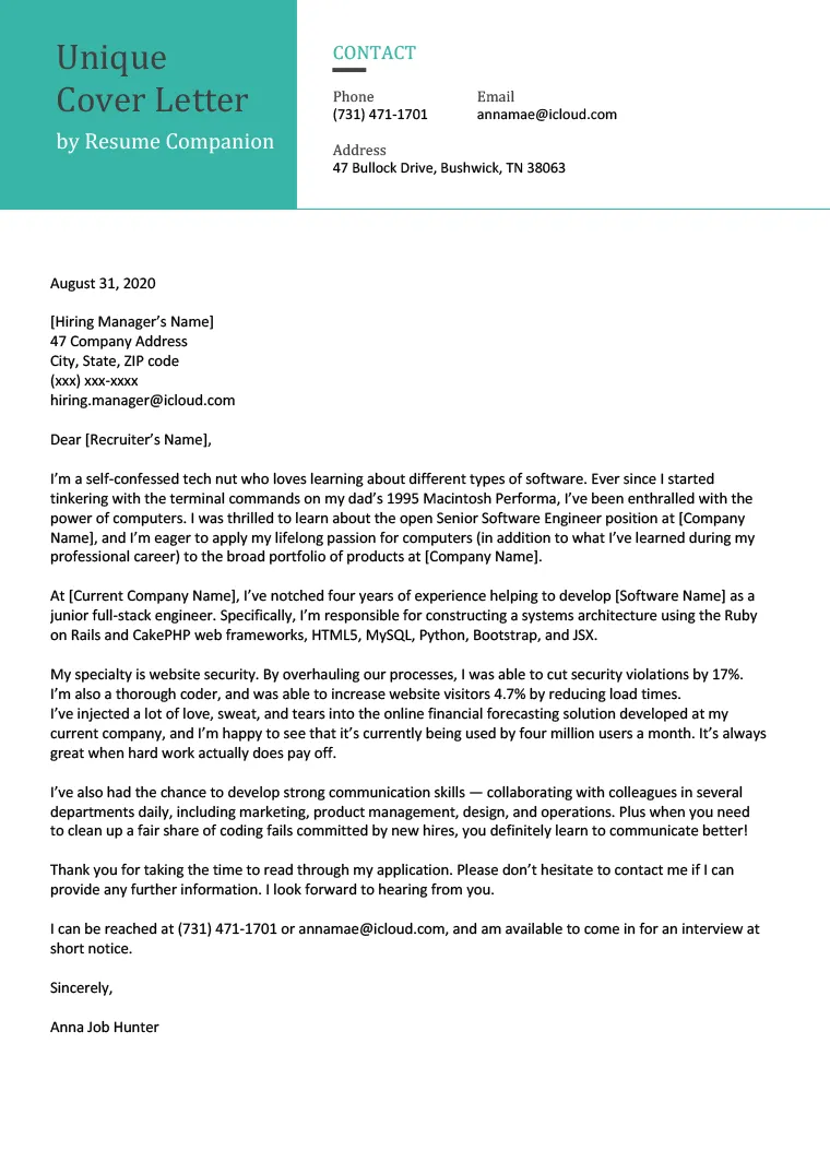 40882 cover letter tips