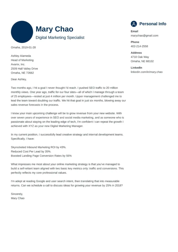 40886 linkedin cover letter
