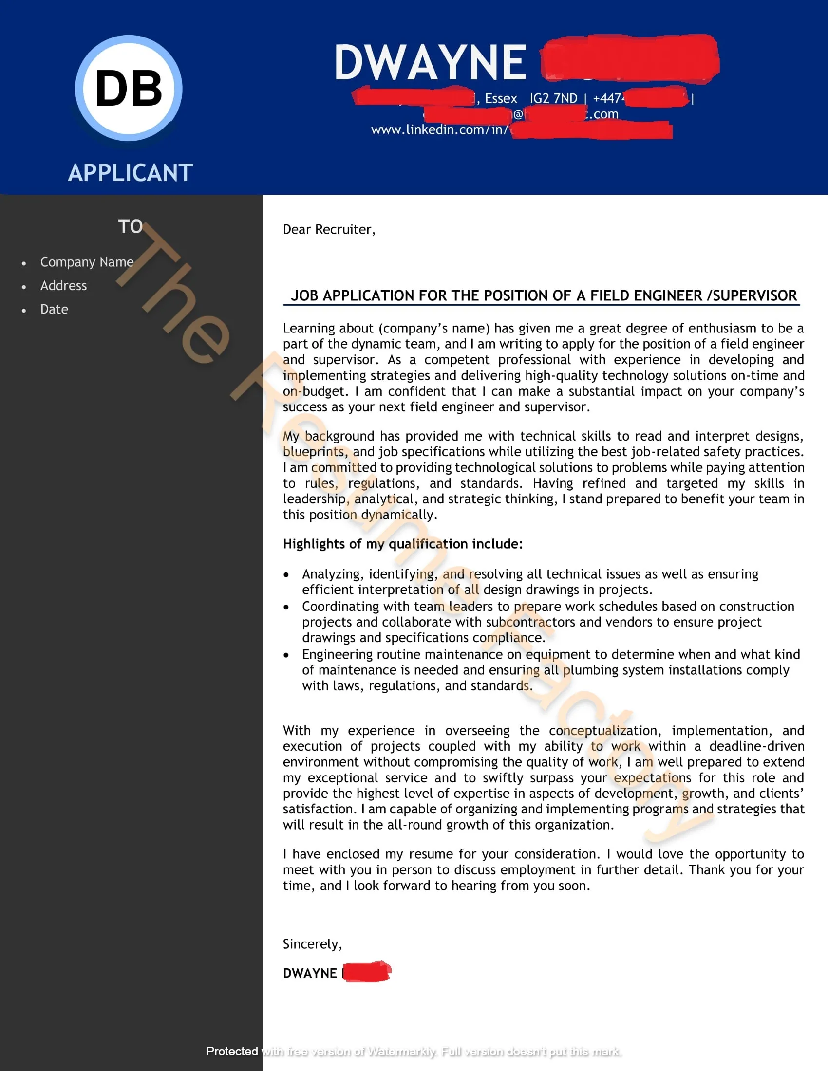 40888 field service engineer cover letter 6