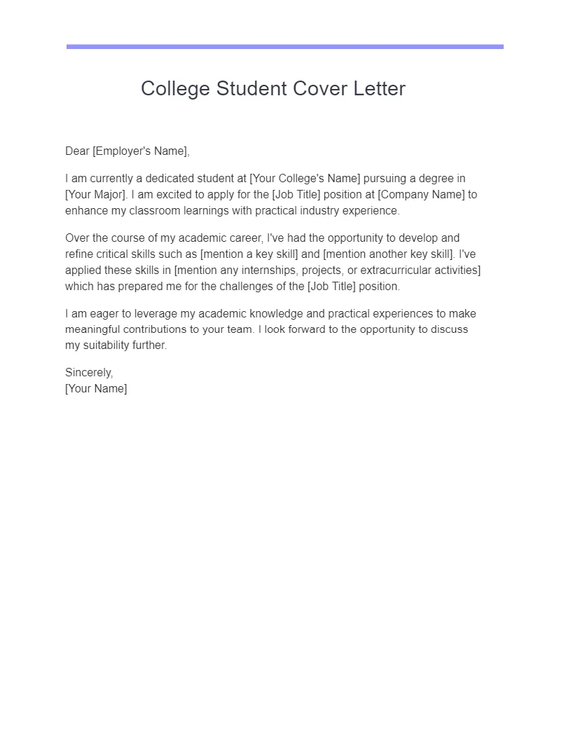 40891 student cover letter guide