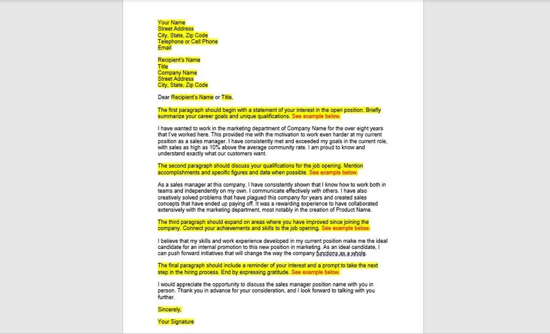 40898 cover letter internal position 5