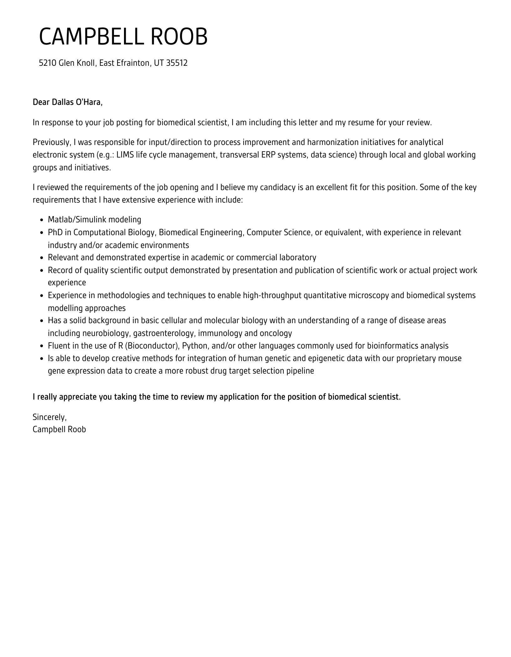 40899 biomedical scientist technical skills