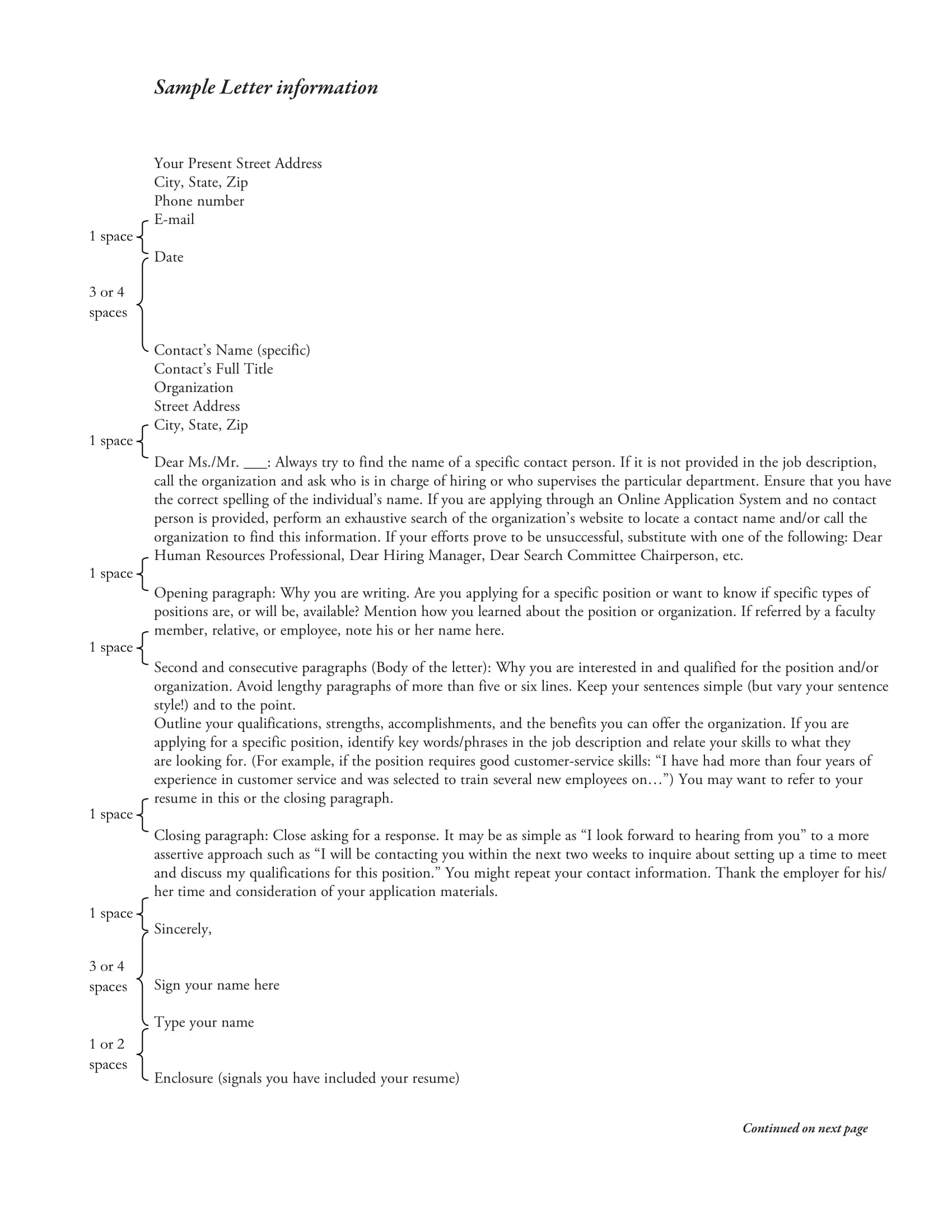 40903 cover letter purpose