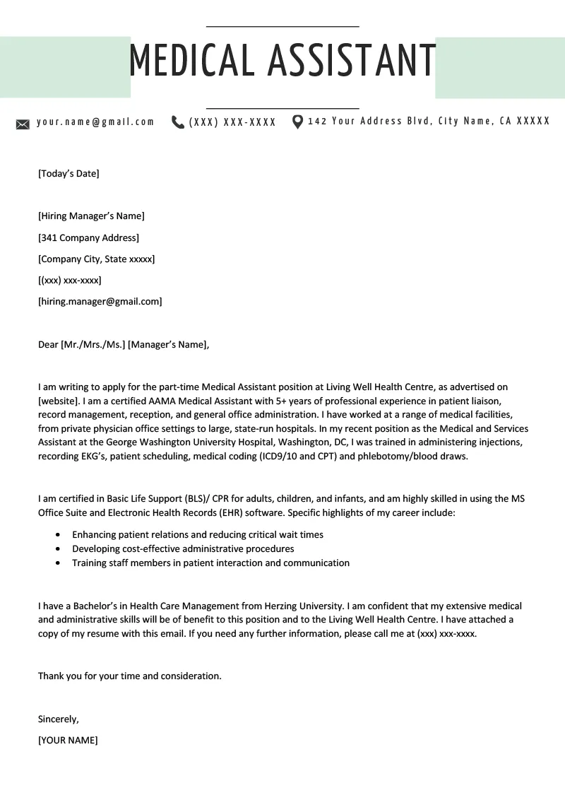40907 cover letter formatting