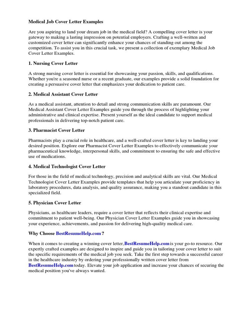40907 medical cover letter writing