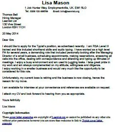 40909 clerk typist cover letter 1