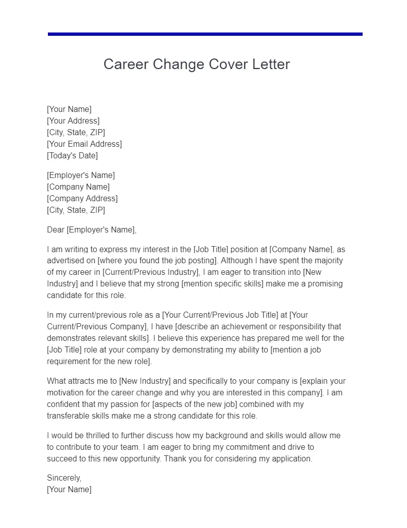 40914 cover letter career change