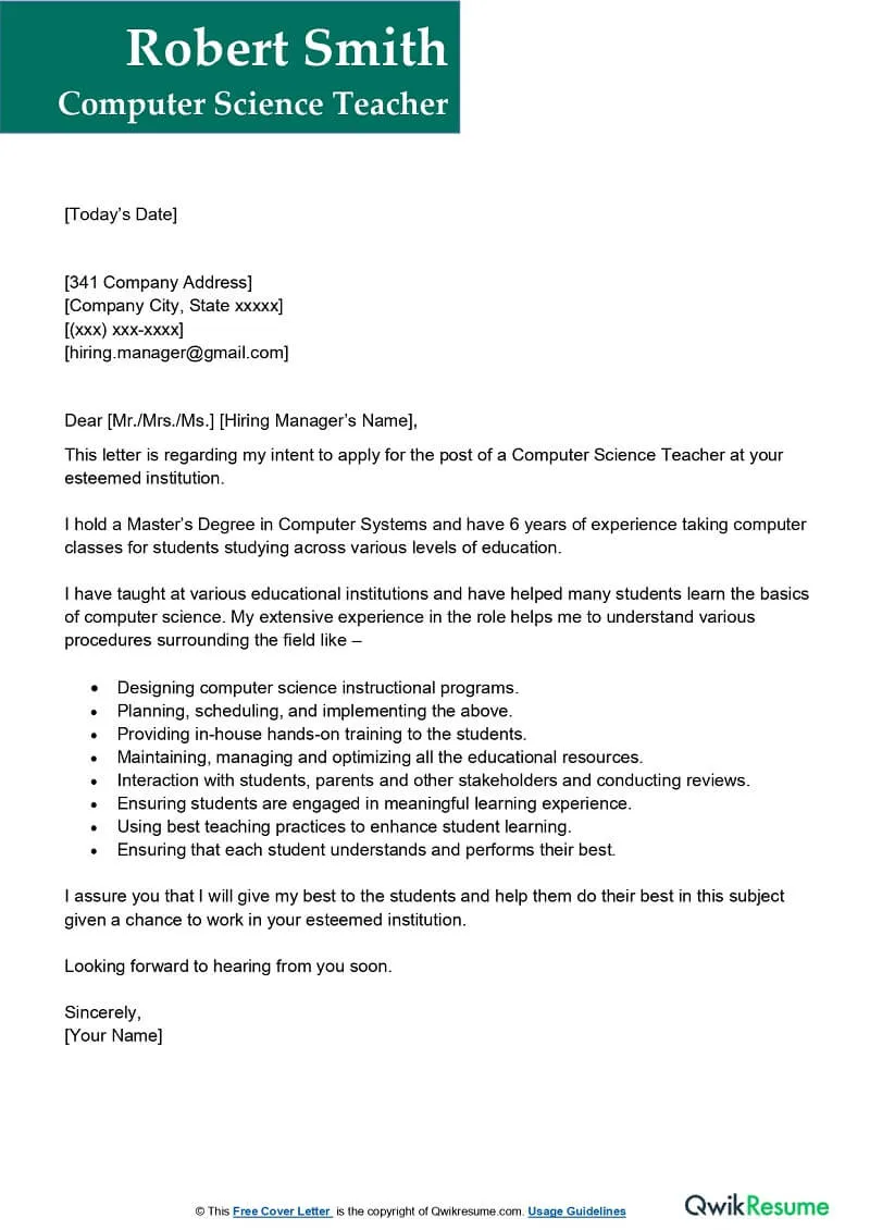 40926 cover letter formatting