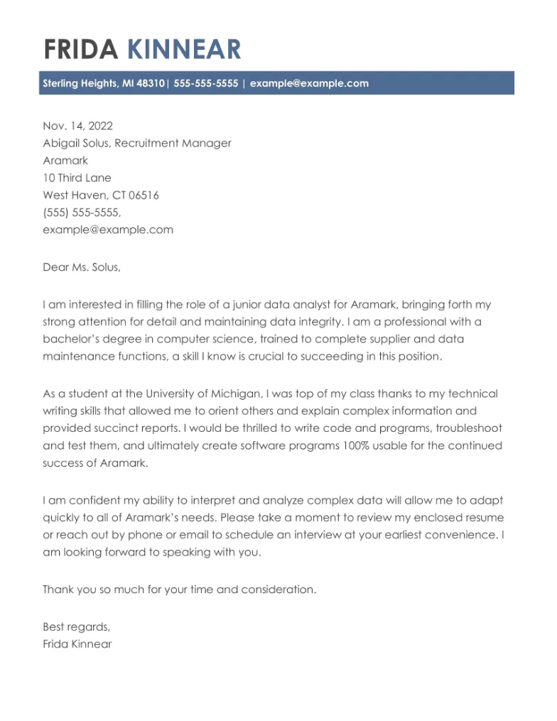 40926 tailoring cover letter
