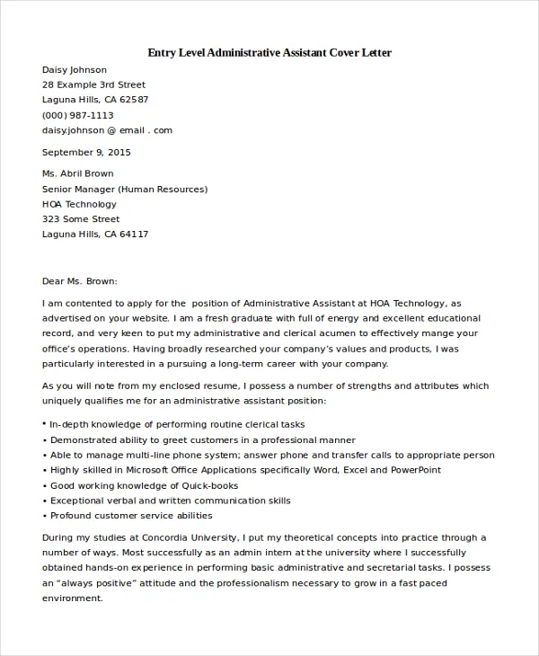 40927 cover letter formatting