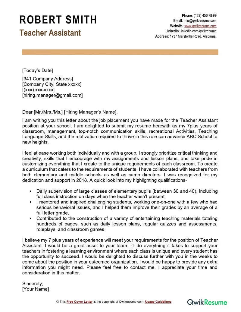 40935 winning teaching cover letter