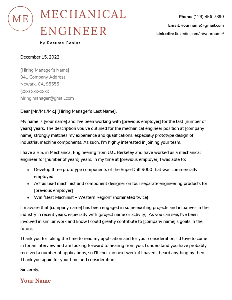 40936 cover letter structure