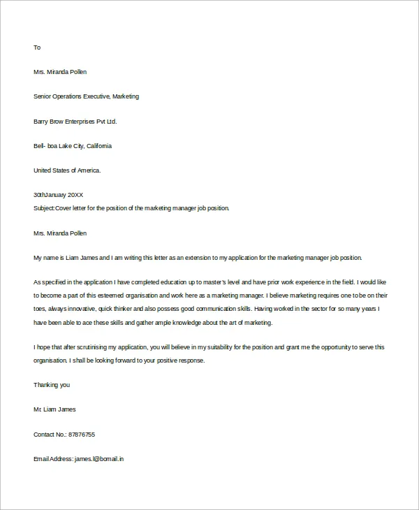 40937 formatting cover letter