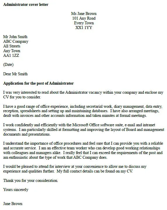 40953 cover letter purpose