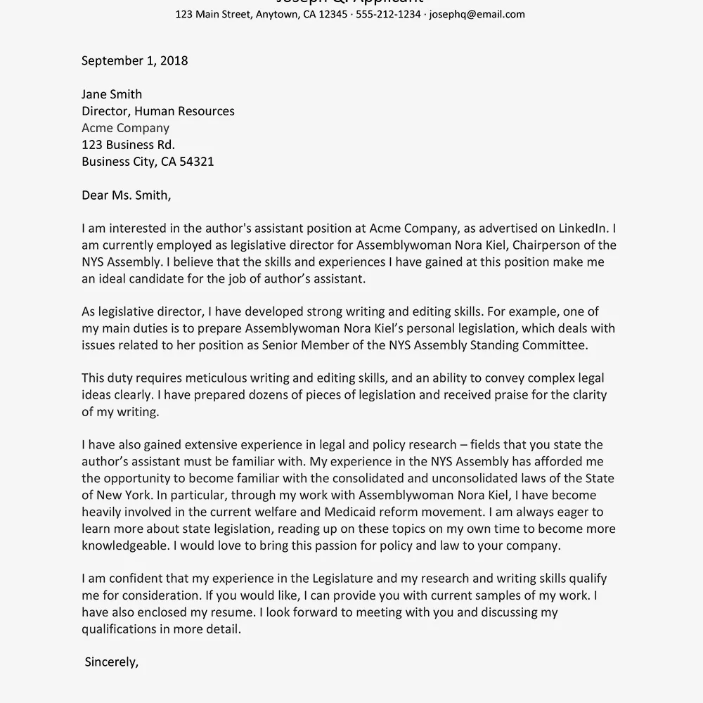 40958 cover letter industry