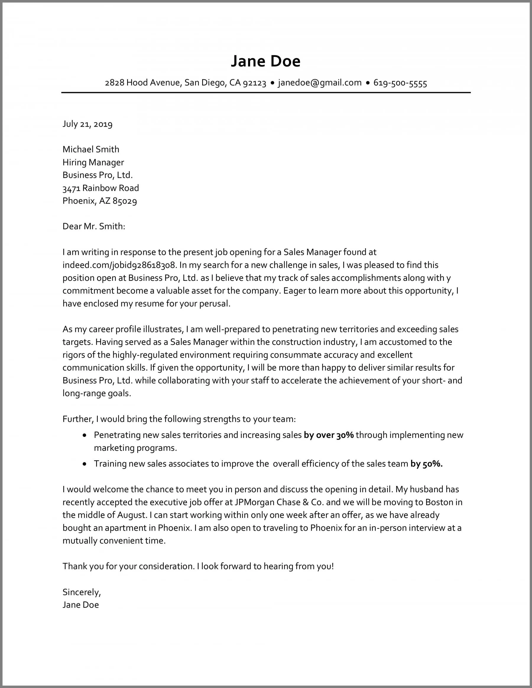 40962 cover letter format