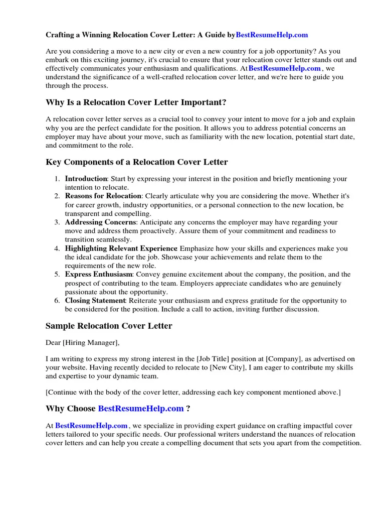 40962 relocating cover letter advice