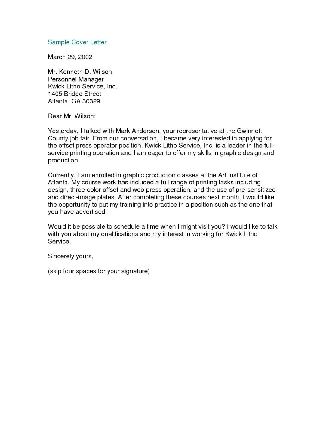 40962 relocation cover letter example