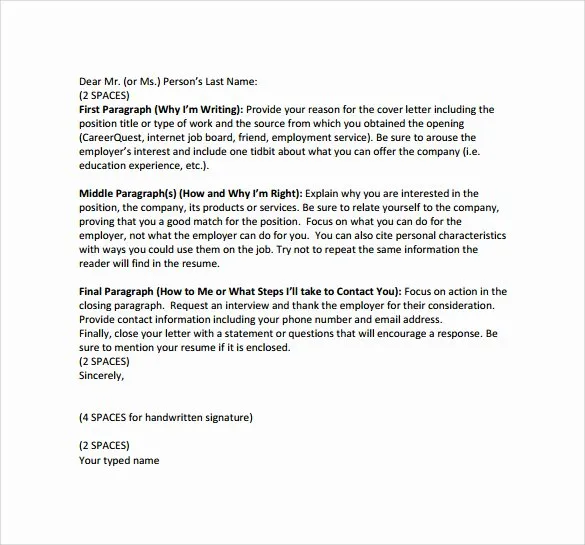 40963 cover letter components