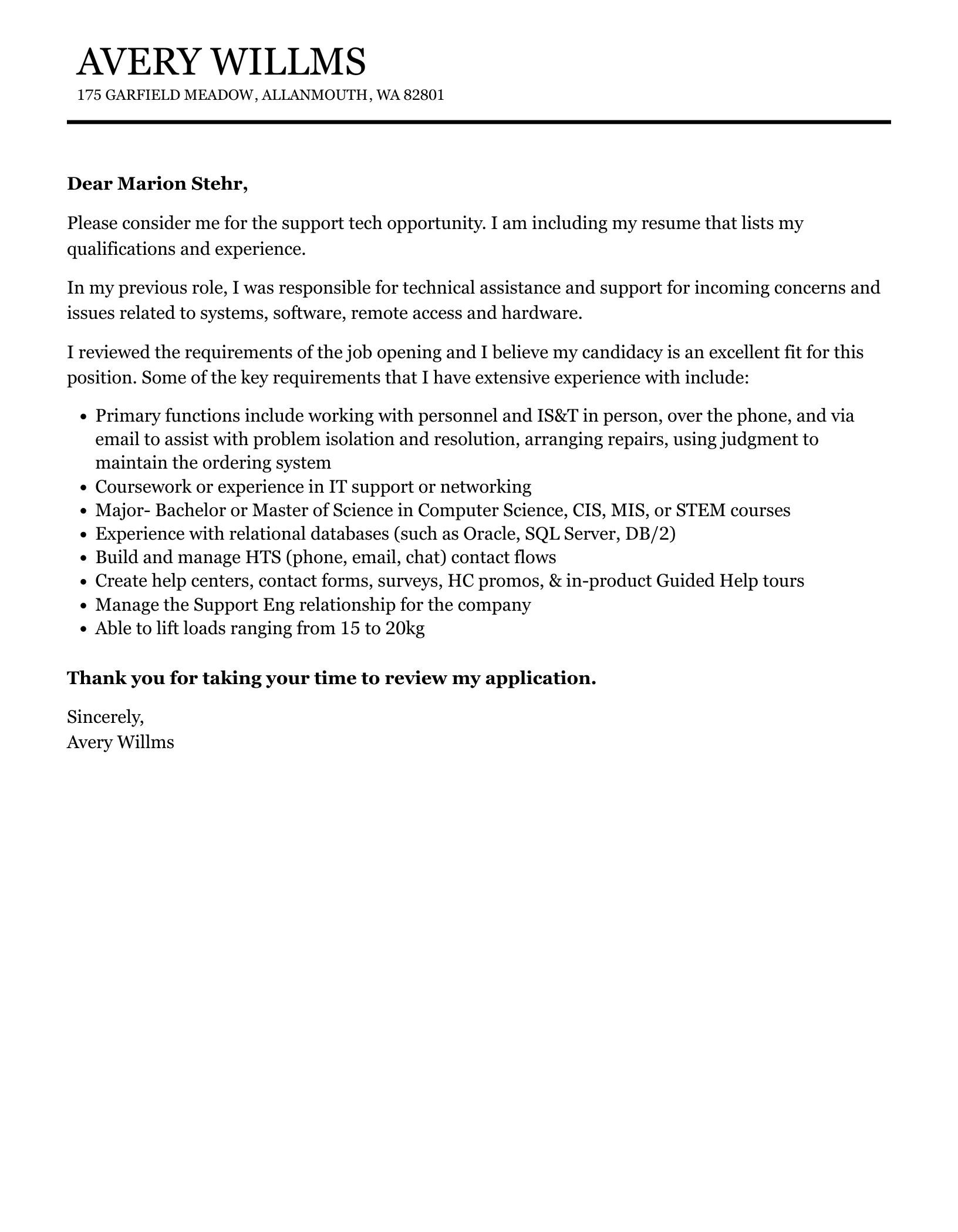 40969 tech support cover letter 3