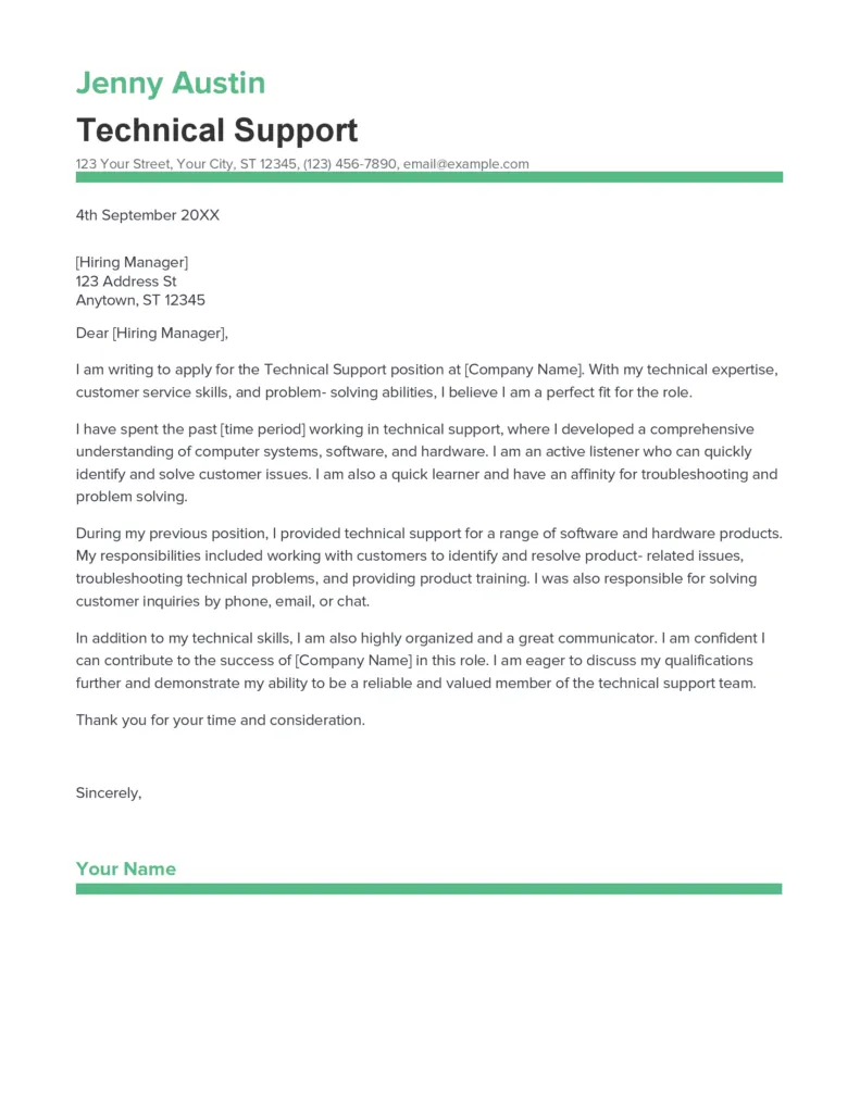 40969 tech support cover letter 4